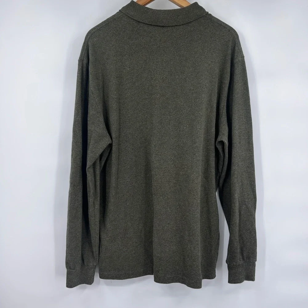 Polo Ralph Lauren Long Sleeve Polo Shirt Green Orange Pony Logo Size‎ L